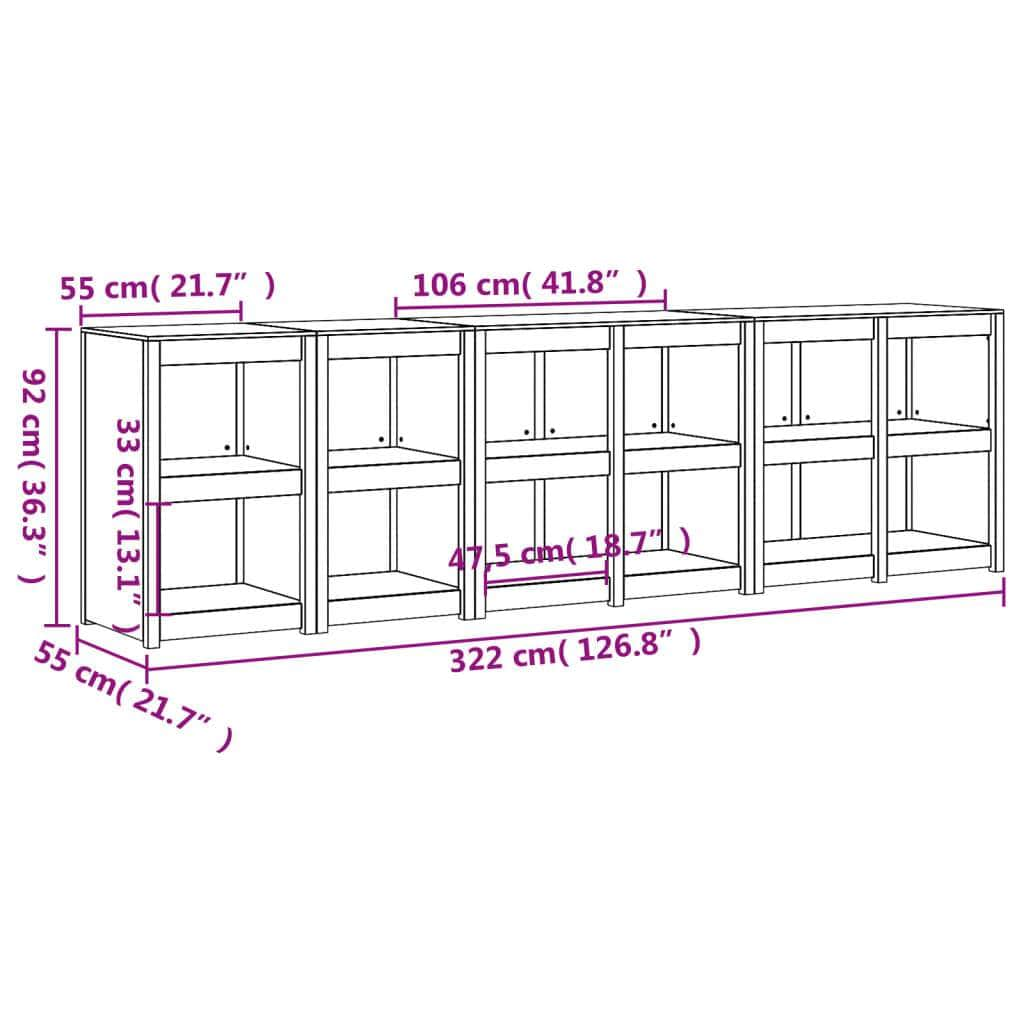 set of 3/4 Outdoor Kitchen Cabinets Solid Wood Douglas