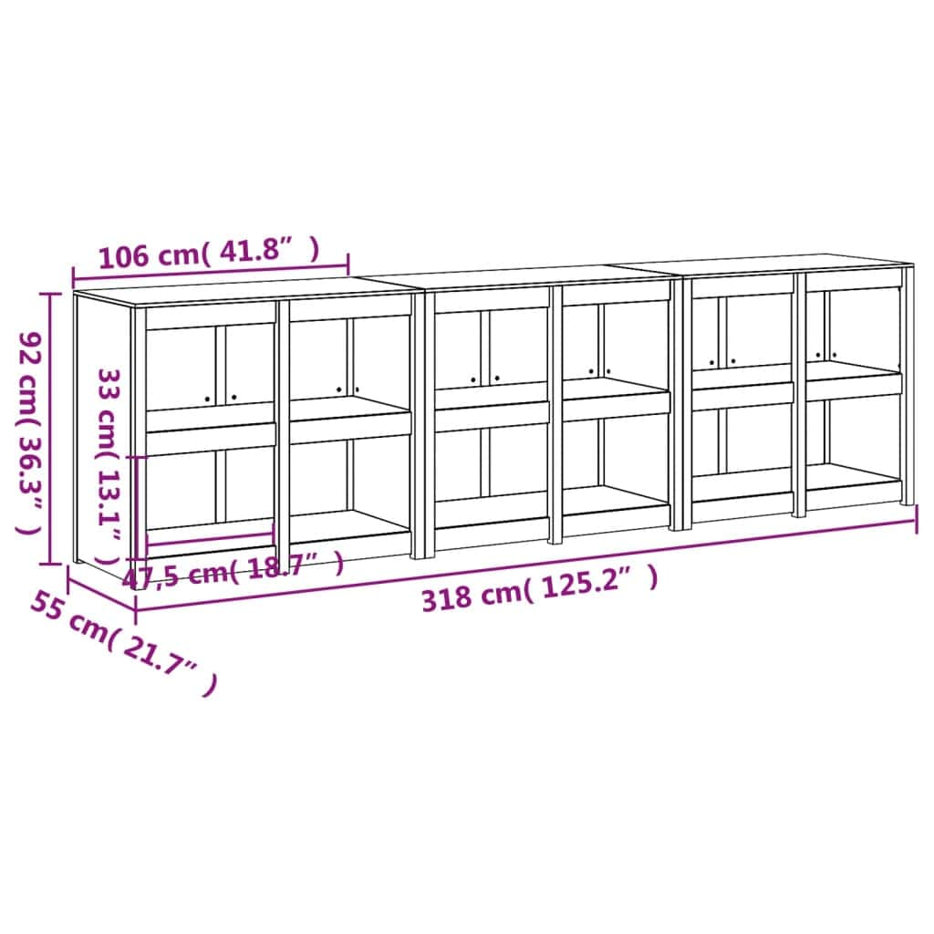 set of 3/4 Outdoor Kitchen Cabinets Solid Wood Douglas