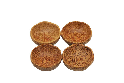 Home & Garden > Kitchenware Set of 4 Coconut Wooden Plum Bowl 15cm Natural
