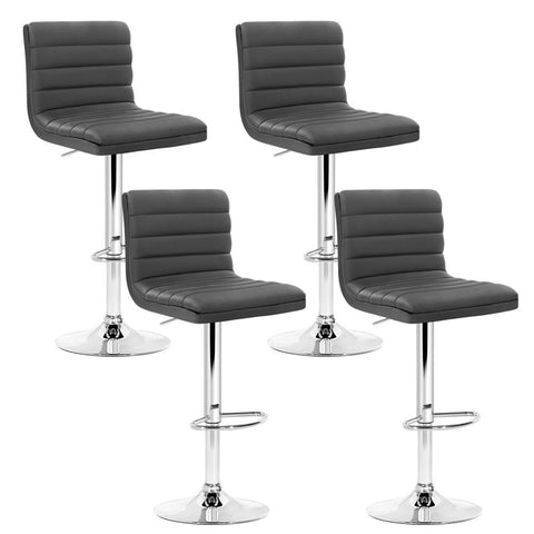 early sale simpledeal set of 4 PU Leather Bar Stools Gas Lift Grey