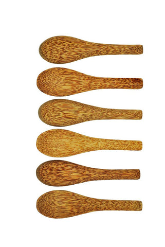 Kitchenware Set of 6 Dinning Coconut wooden Soup Spoons