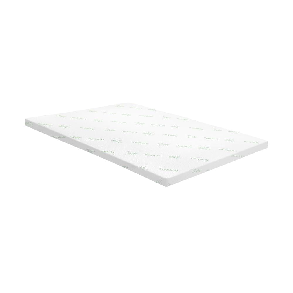 Simple Deals Memory Foam Mattress Topper Bed Cool Gel Bamboo Cover Underlay Queen 10CM  maually add