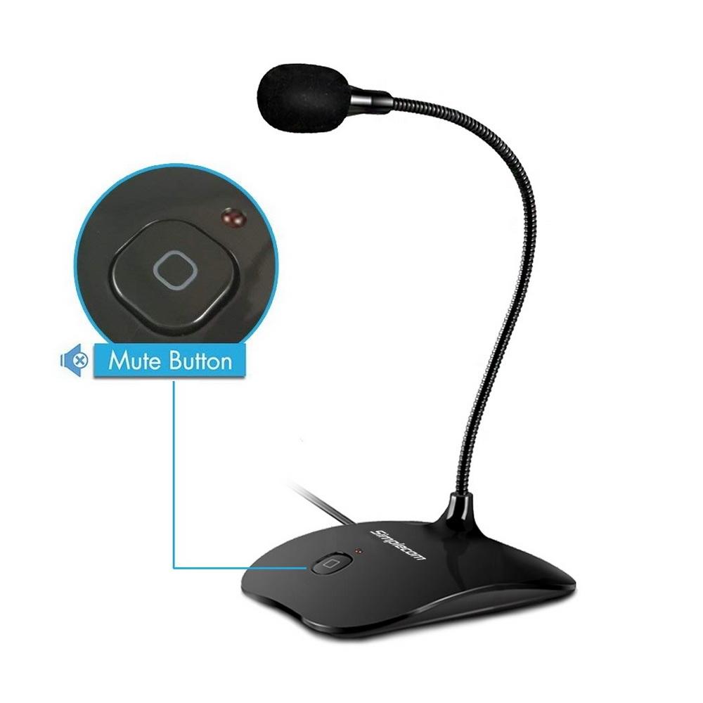 USB Gadgets Simplecom UM350 Plug and Play USB Desktop Microphone with Flexible Neck and Mute Button