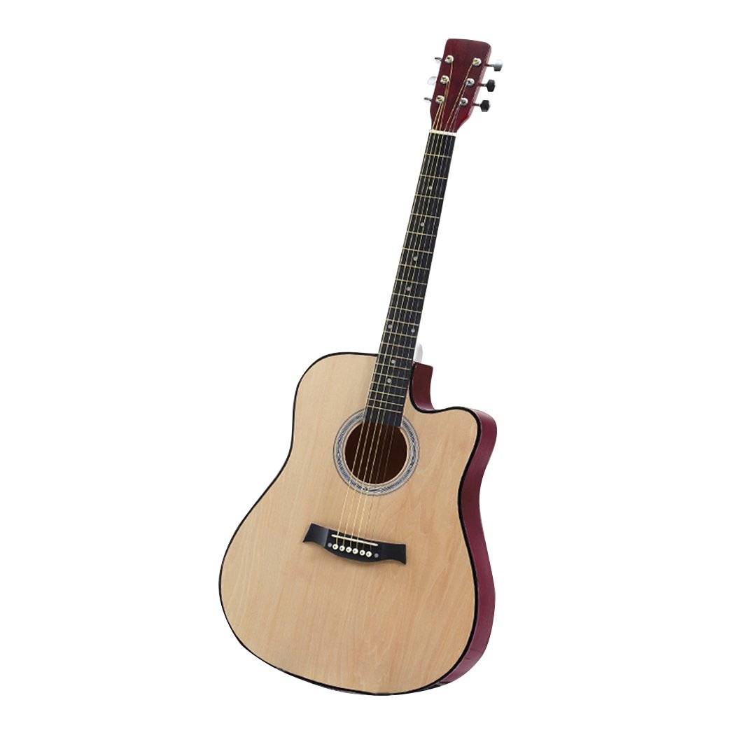 Entertainment & Elec Sleek lacquer finish 41 Inch Wooden Folk Acoustic Guitar- Nature