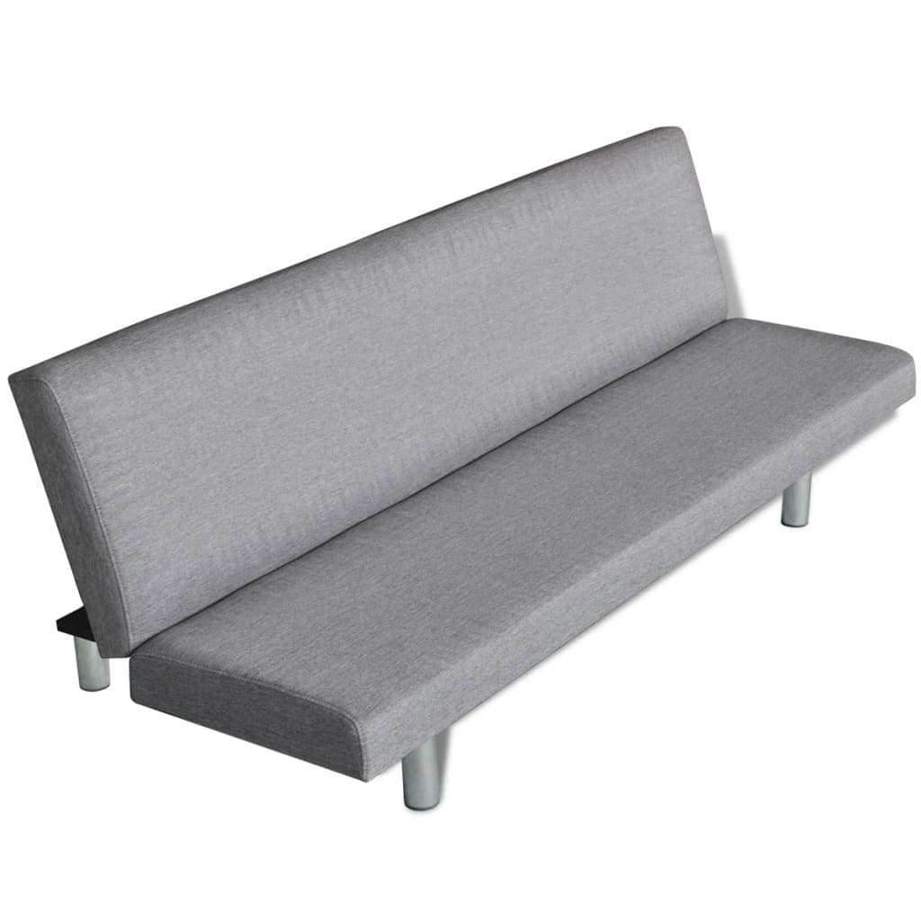 vidaxl45- Sofa Bed Light Grey Polyester