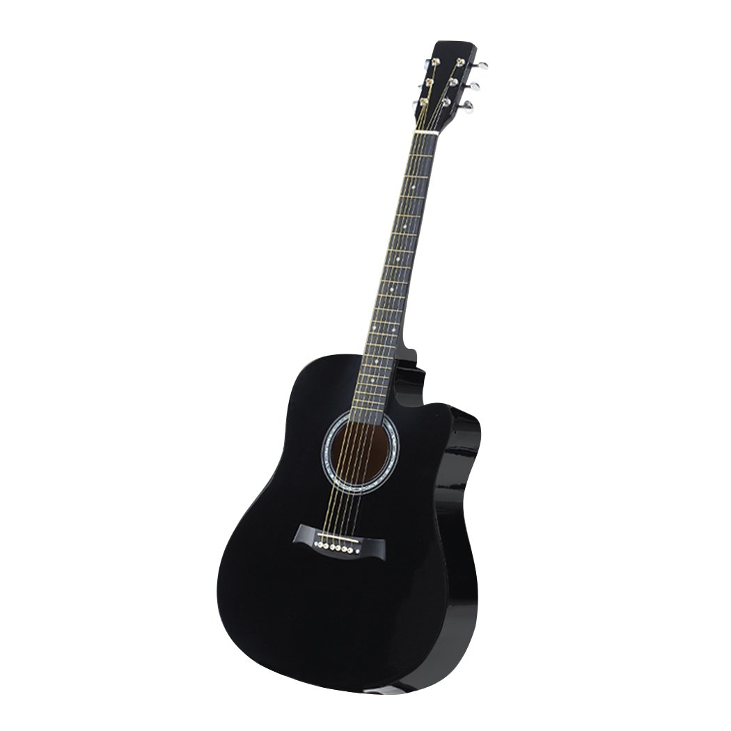 Entertainment & Elec Solid Eco-Rosewood 38 Inch Wooden Folk Acoustic Guitar-Black