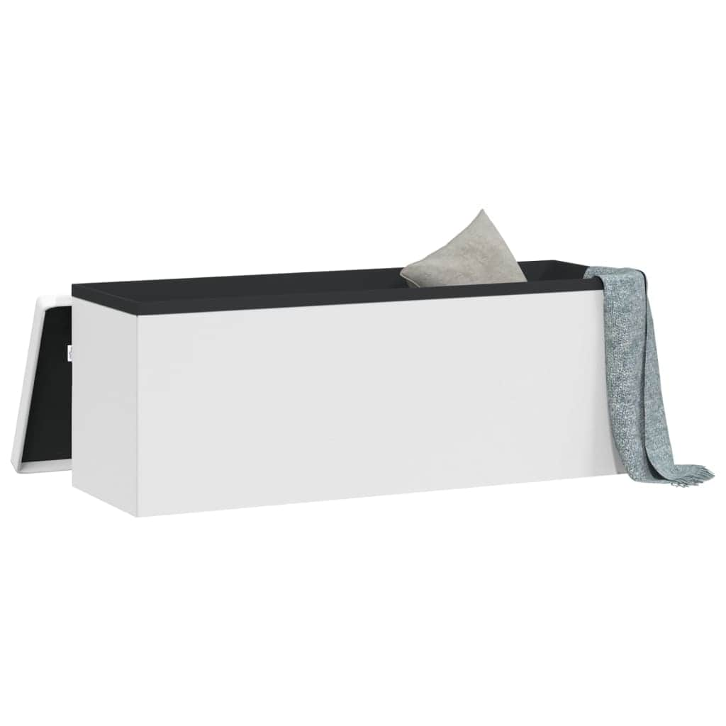 Storage Bench Foldable White PVC