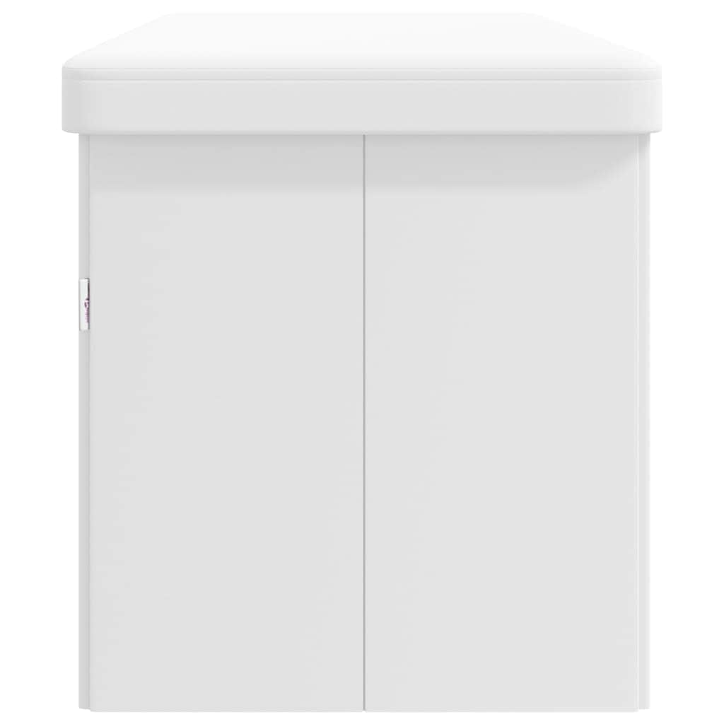 Storage Bench Foldable White PVC