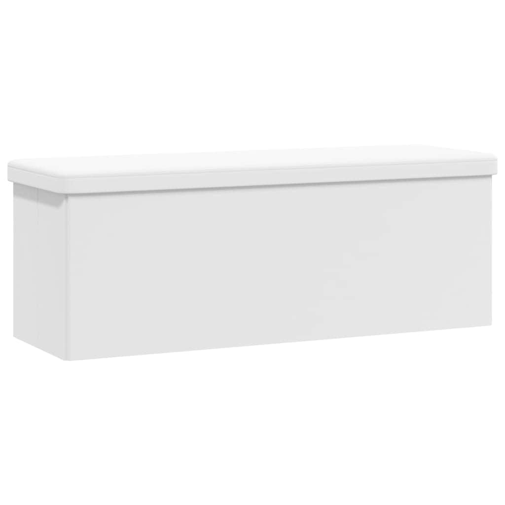 Storage Bench Foldable White PVC