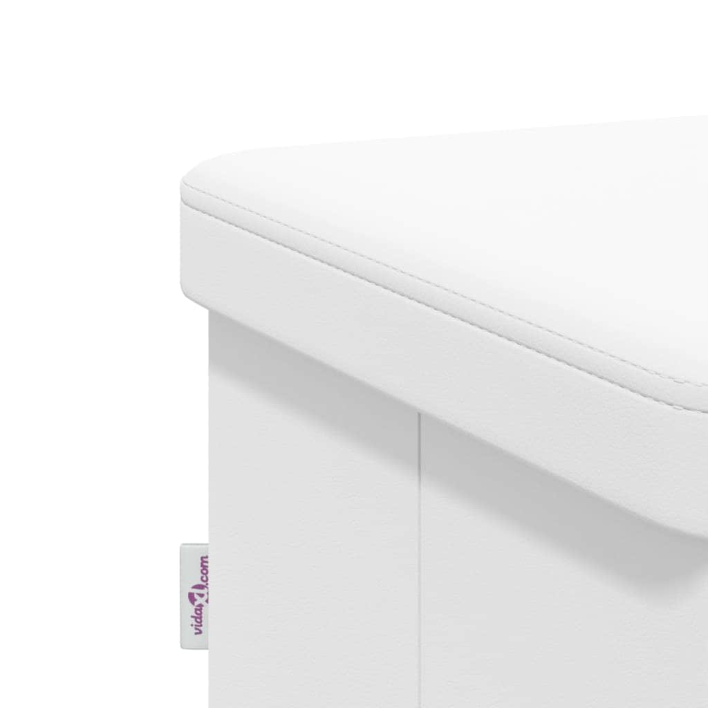 Storage Bench Foldable White PVC