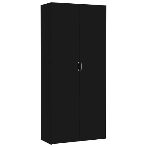 Storage Cabinet Black 80x35.5x180 cm Chipboard