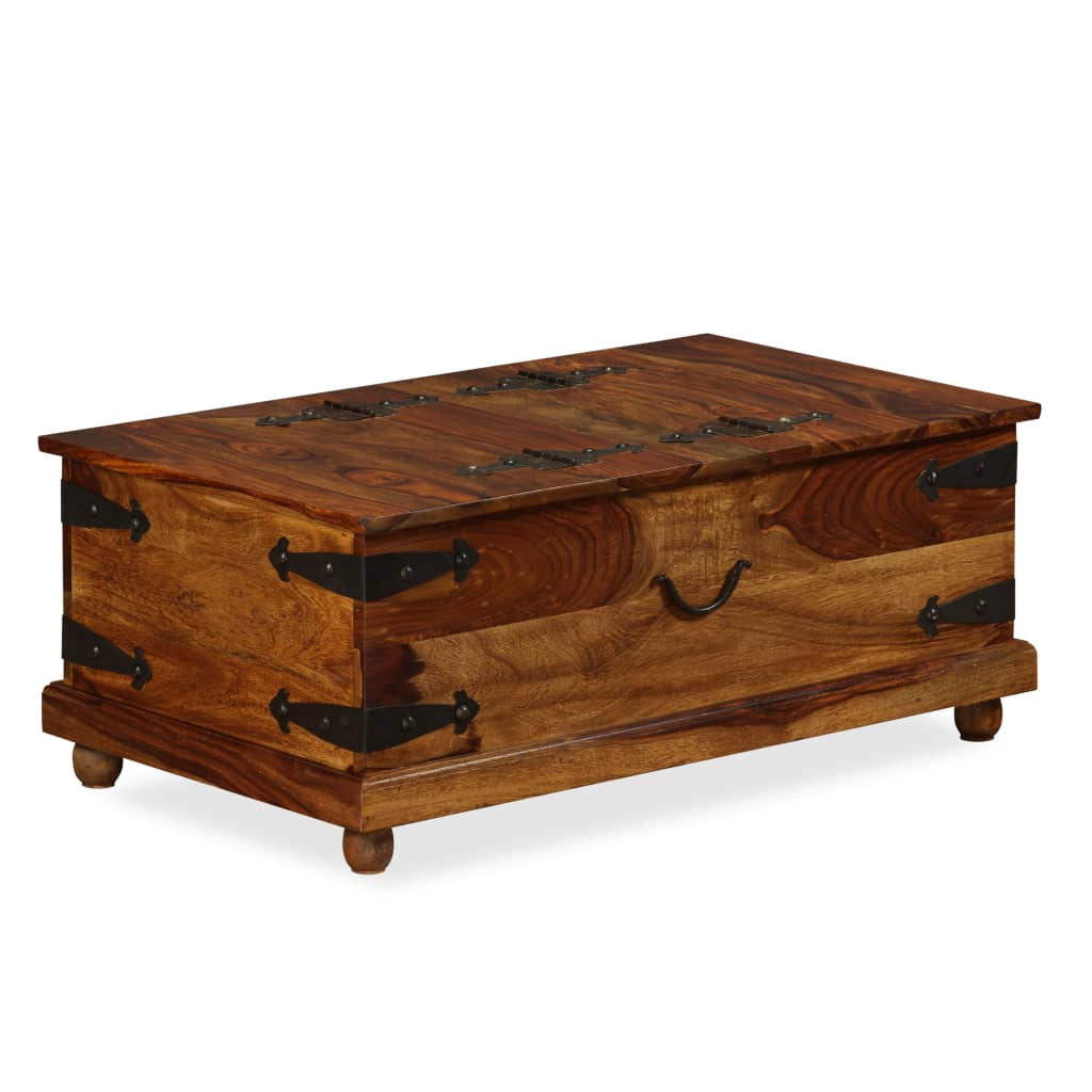 Storage Chest Solid Sheesham Wood 90x50x35 cm