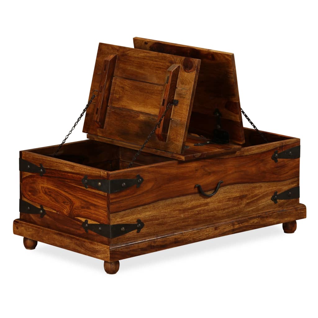 Storage Chest Solid Sheesham Wood 90x50x35 cm