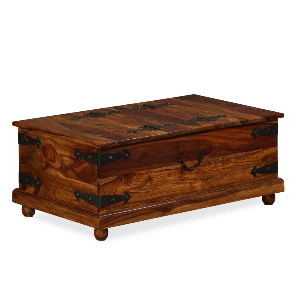 Storage Chest Solid Sheesham Wood 90x50x35 cm