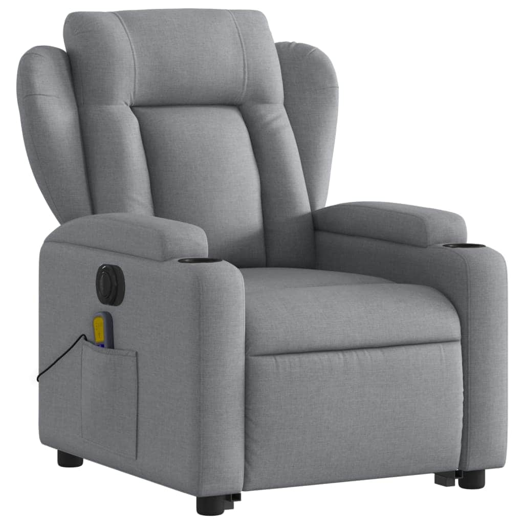 Stylish Electric Stand up Massage Recliner Chair Dark Grey Fabric