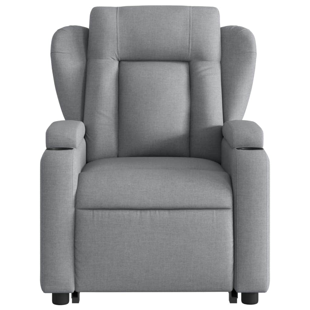 Stylish Electric Stand up Massage Recliner Chair Dark Grey Fabric