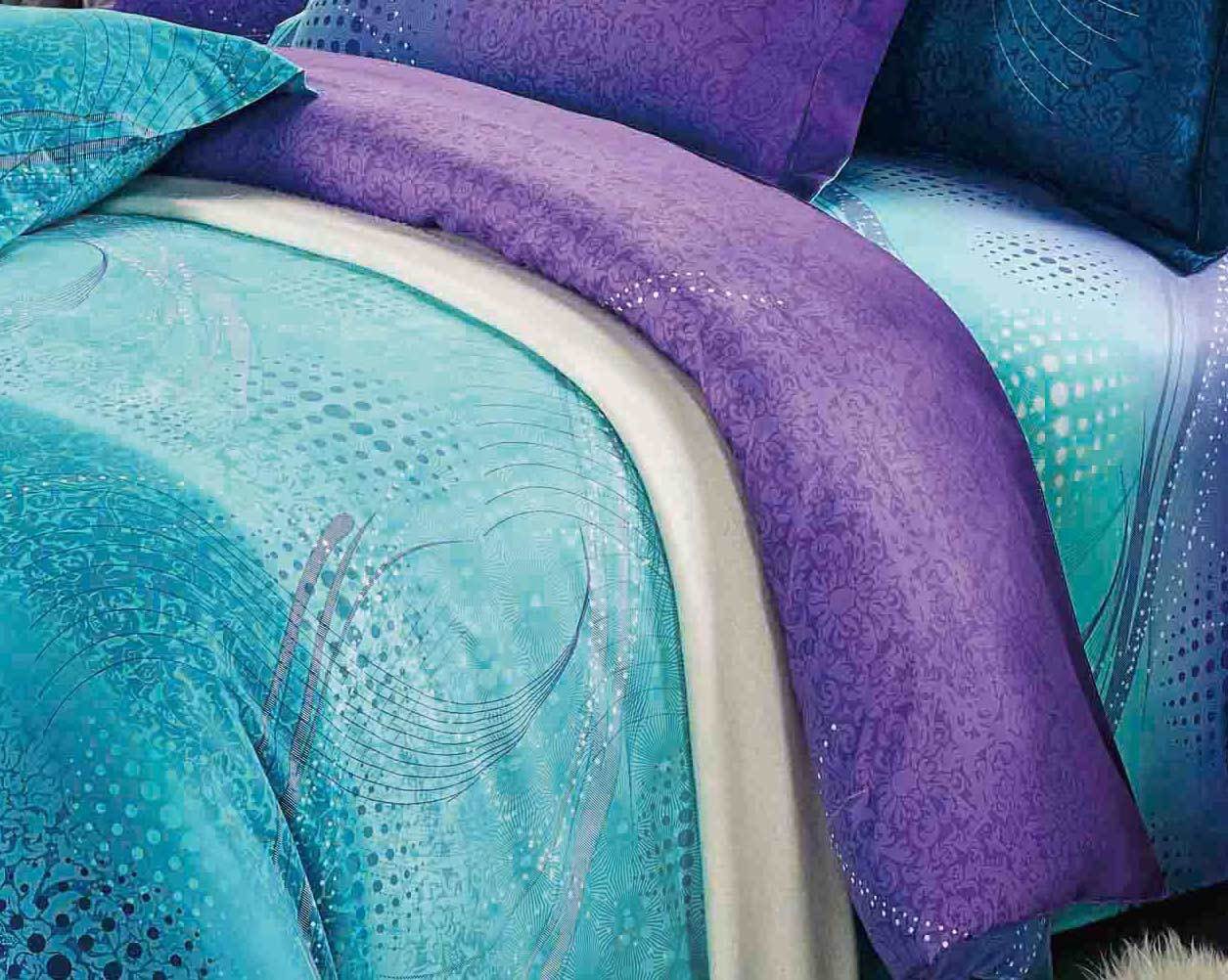 Bedding Super King Size Purple Quilt Cover Set(3PCS)