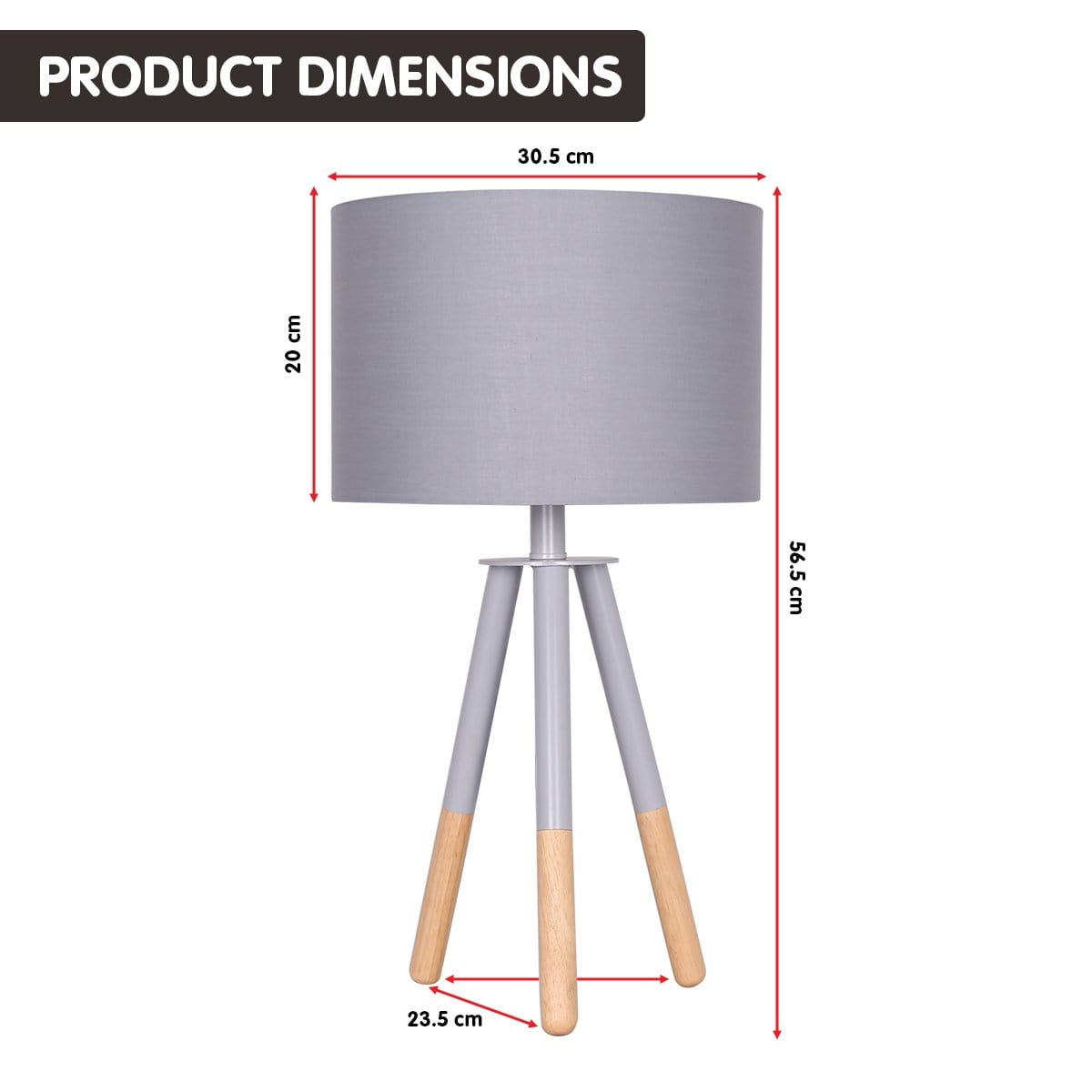 Tripod Desk Lamp In Metal & Wood Nordic Minimalist Light