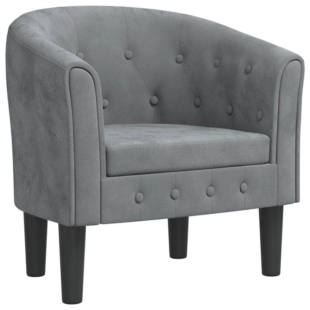 Tub Chair Dark Grey/Black Velvet