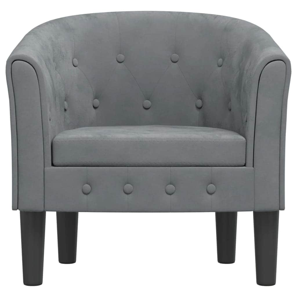 Tub Chair Dark Grey/Black Velvet