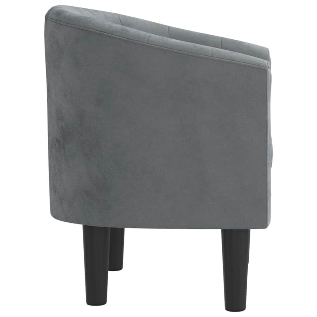 Tub Chair Dark Grey/Black Velvet