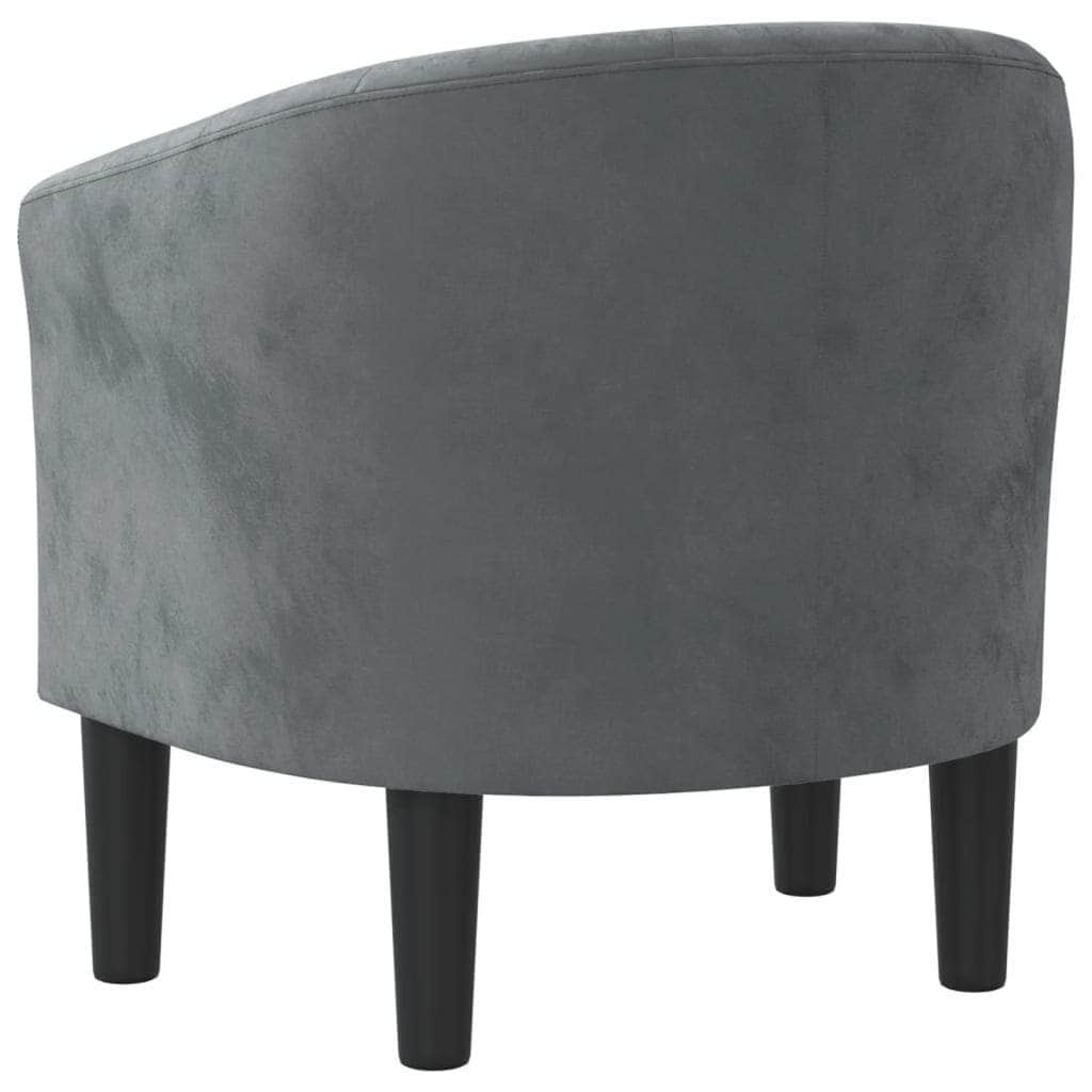 Tub Chair Dark Grey/Black Velvet