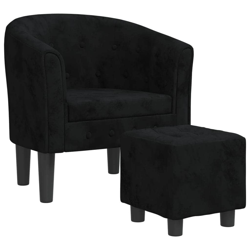 Tub Chair Dark Grey/Black Velvet