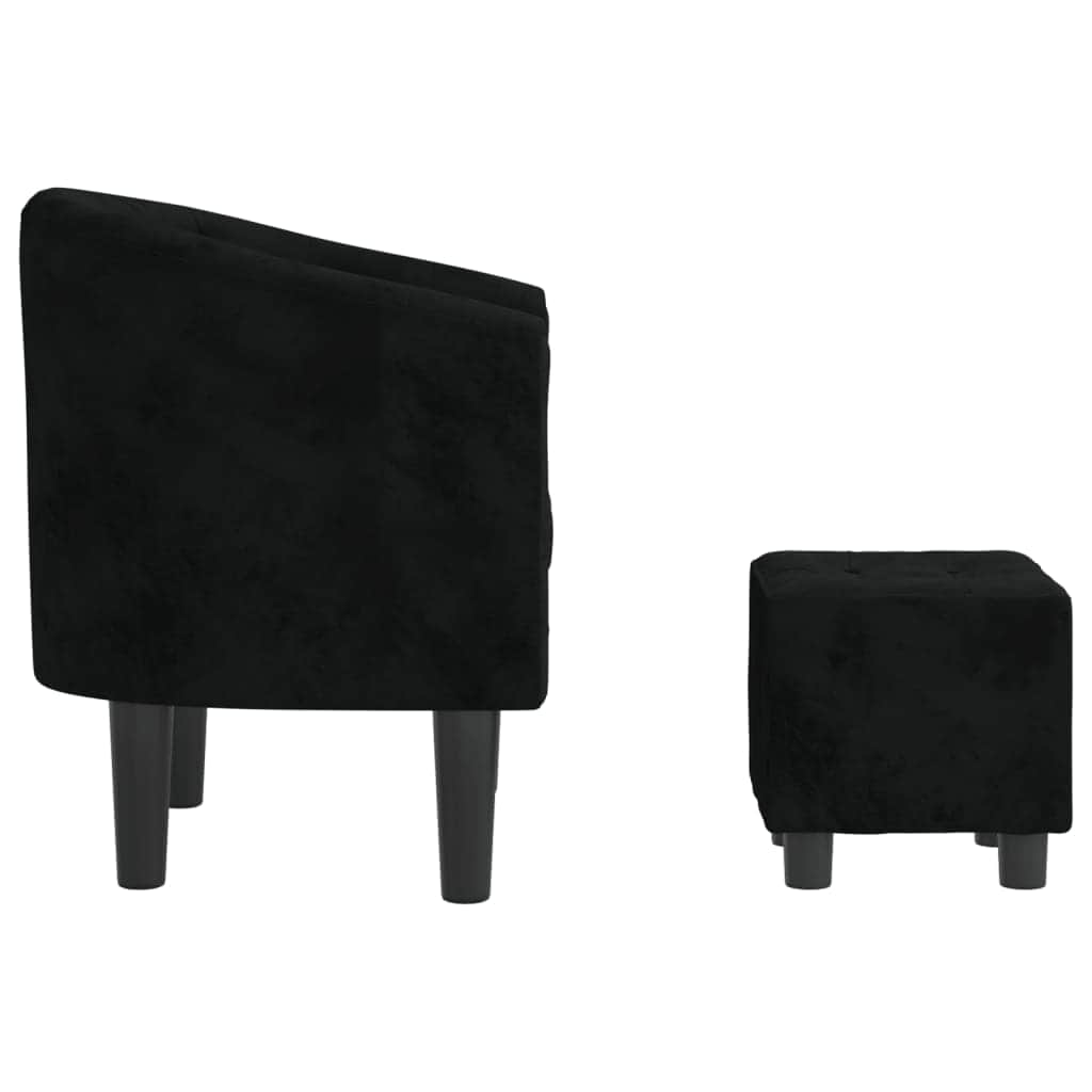 Tub Chair Dark Grey/Black Velvet