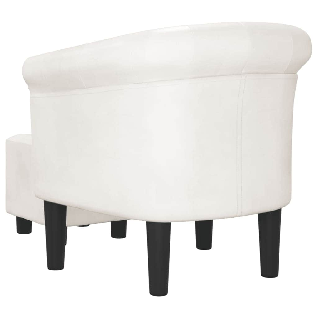 Tub Chair Silver/Brown/White Faux Leather