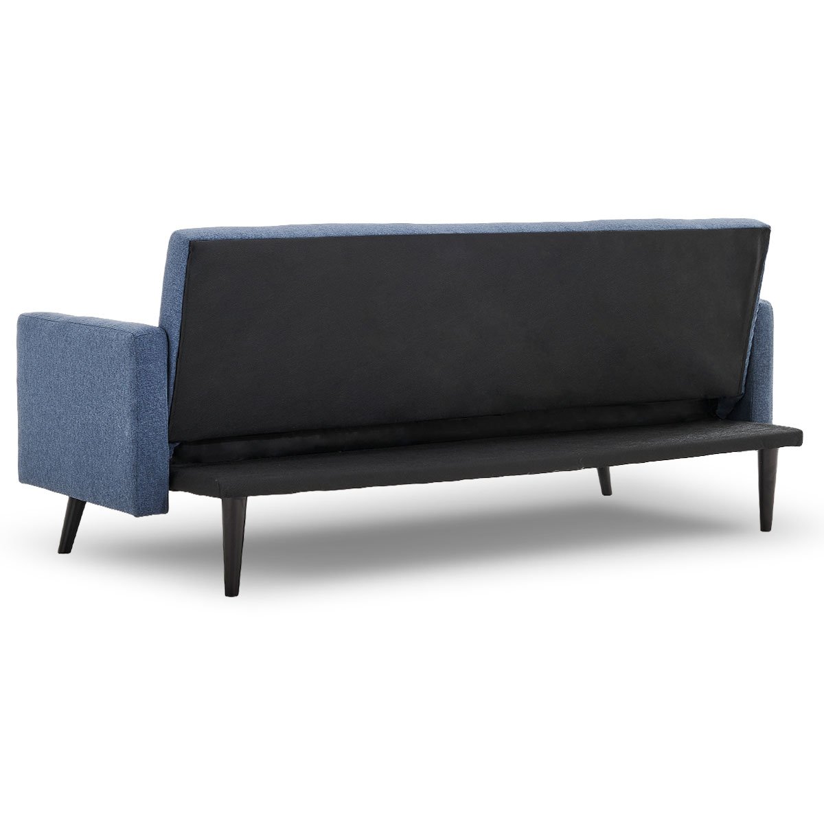 indoor furniture Tufted Linen 3-Seater Sofa Bed with Armrests - Blue