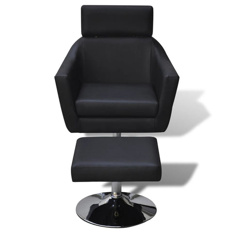 TV Armchair Black Leather