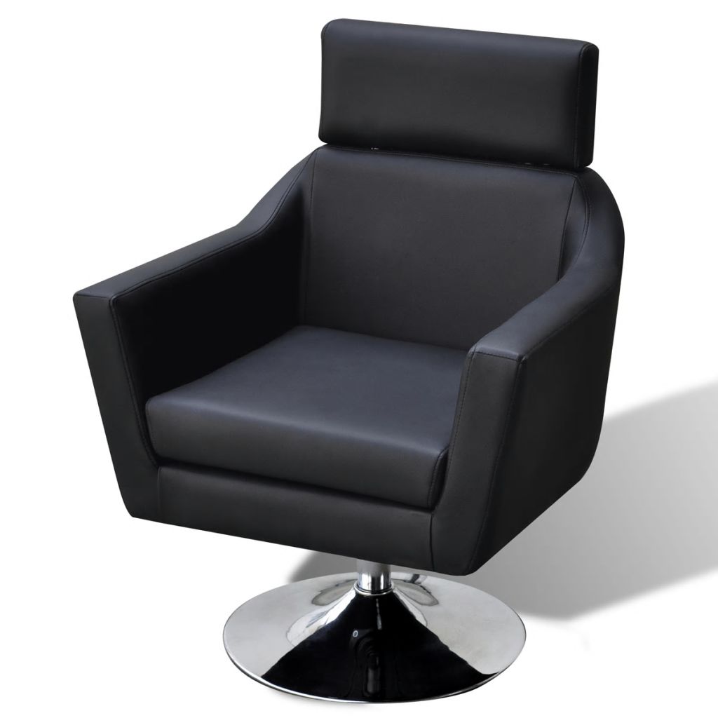 TV Armchair Black Leather