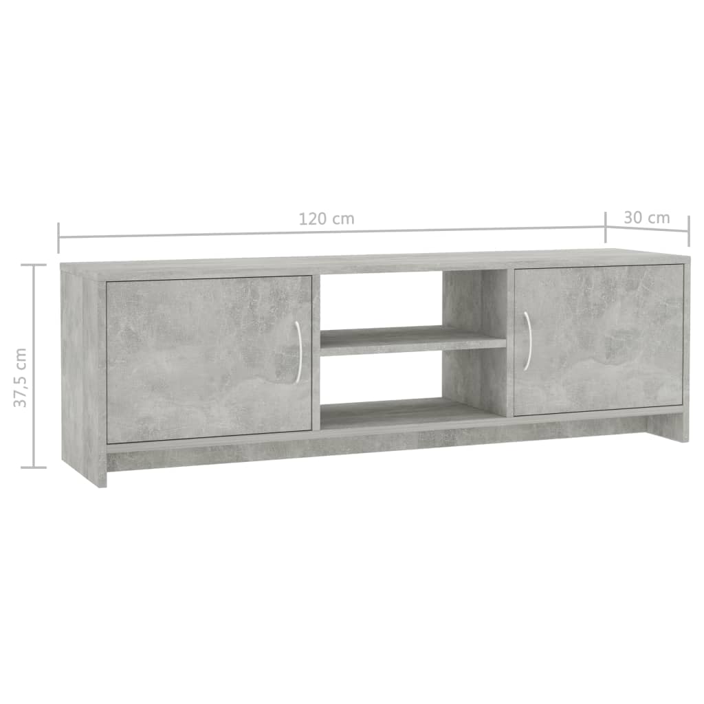 TV Cabinet Concrete Grey 120x30x37,5 cm Chipboard