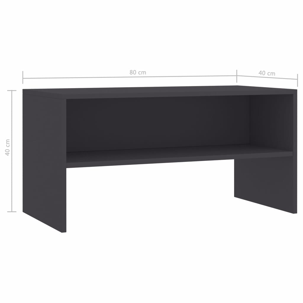 TV Cabinet Grey 80x40x40 cm Chipboard