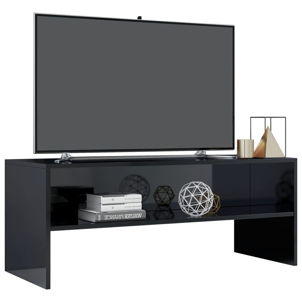 TV Cabinet High Gloss Black 100x40x40 cm Chipboard