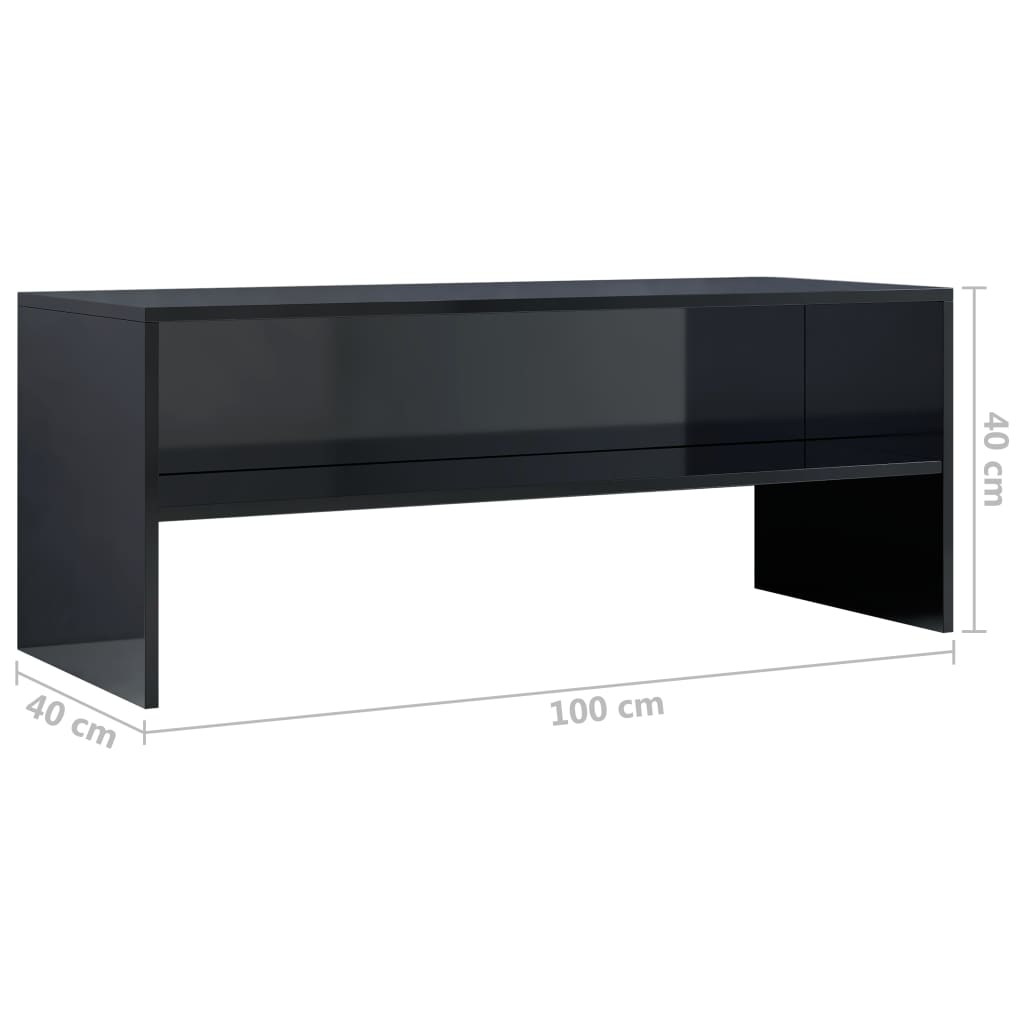 TV Cabinet High Gloss Black 100x40x40 cm Chipboard