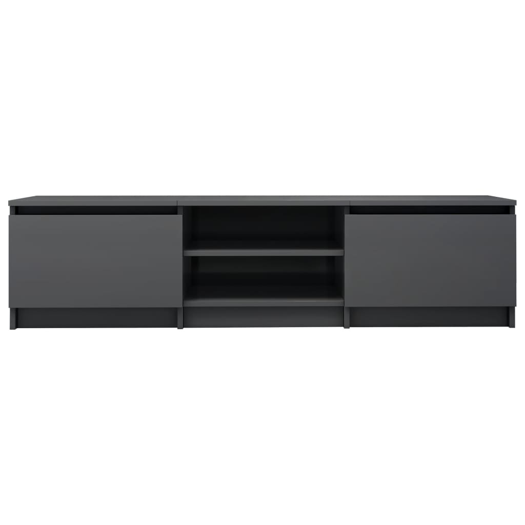 TV Cabinet High Gloss Grey 140x40x35.5 cm Chipboard