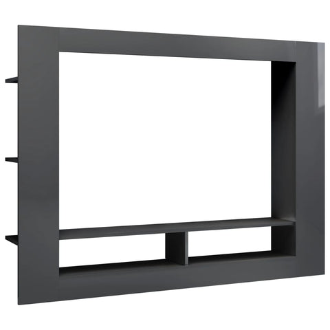 TV Cabinet High Gloss  Grey Chipboard