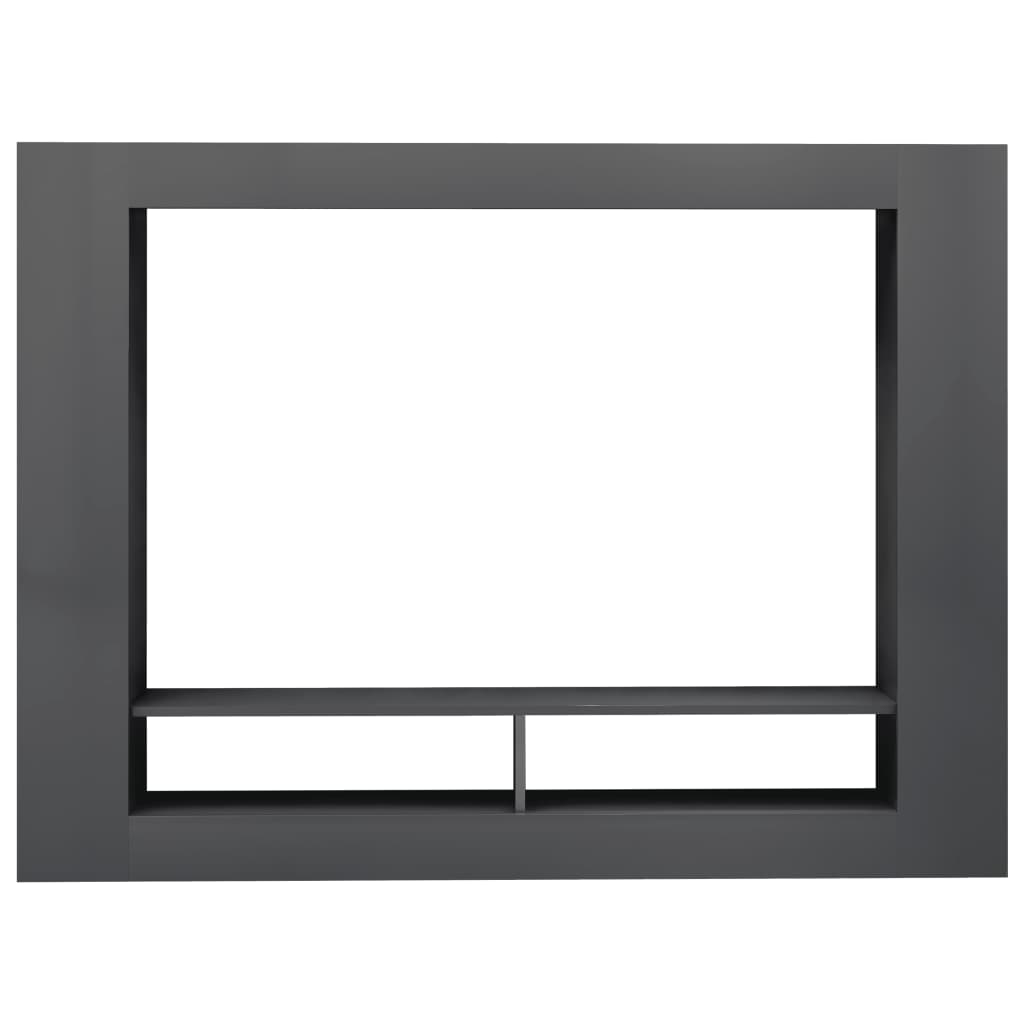 TV Cabinet High Gloss Grey 152x22x113 cm Chipboard