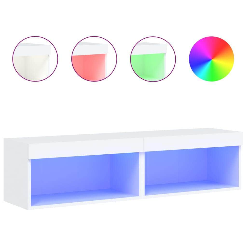 TV Cabinets with LED Lights  White