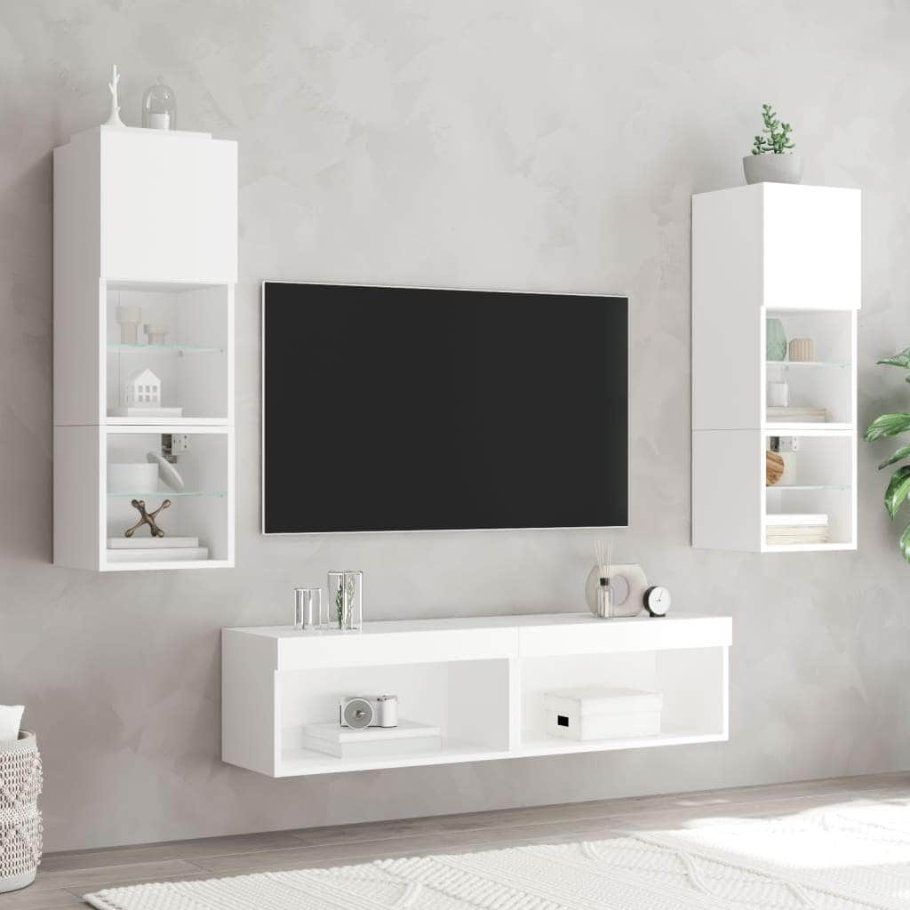 TV Cabinets with LED Lights  White