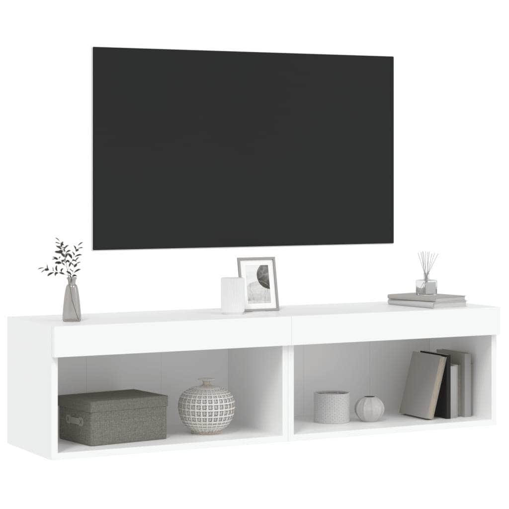 TV Cabinets with LED Lights  White