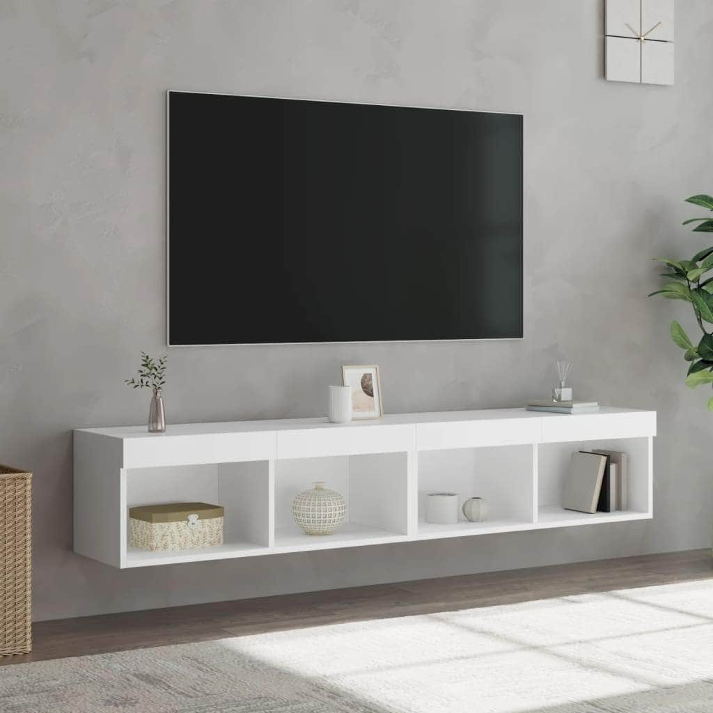 TV Cabinets with LED Lights  White