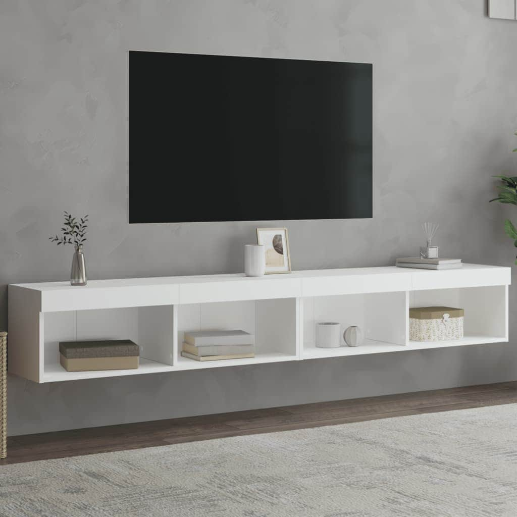 TV Cabinets with LED Lights  White