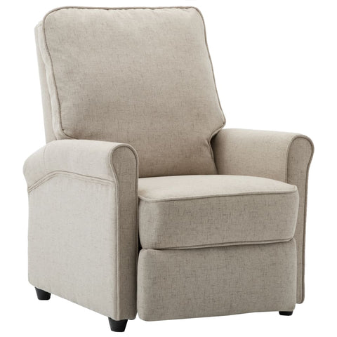 TV Recliner Chair Cream Fabric