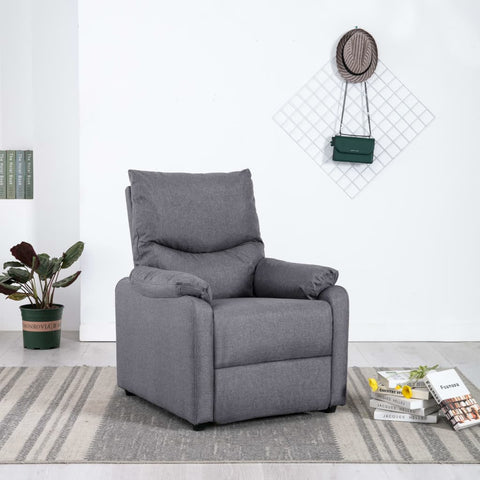 TV Recliner Light Grey Fabric