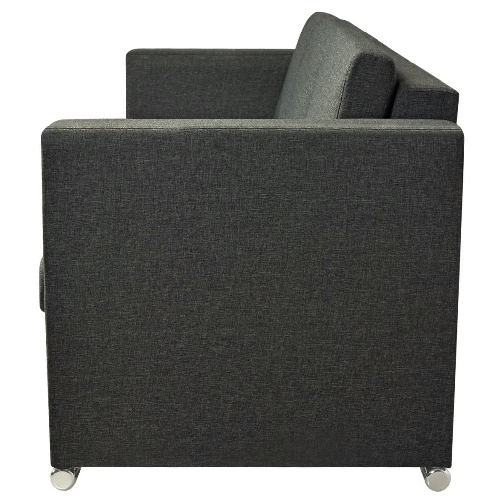 Two Piece Sofa Set Fabric Dark Grey