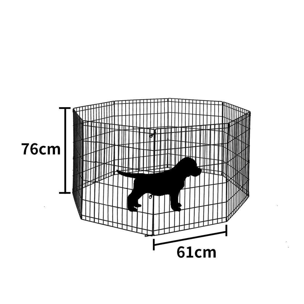 Pet Products unique hex shaped 8 Panel Fence Black Playpen 30"