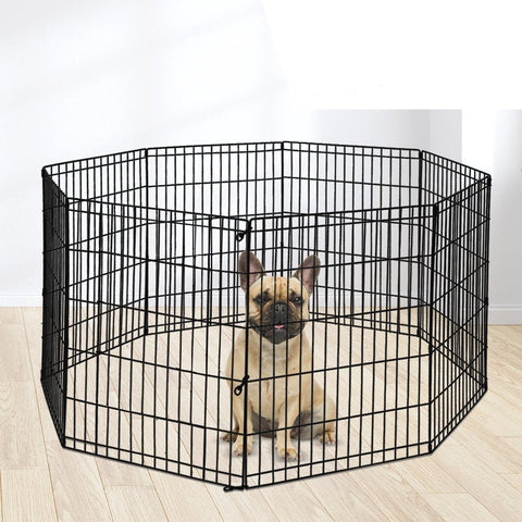 Pet Products unique hex shaped 8 Panel Fence Black Playpen 30"