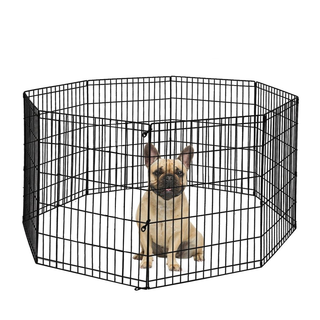 Pet Products unique hex shaped 8 Panel Fence Black Playpen 30"